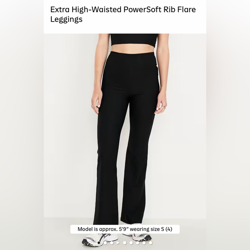 Old Navy Black High-Waisted Rib Flare Leggings